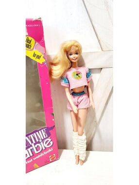 Barbie FunTime Doll 80s Mattel #1738 With Real Watch Original Box